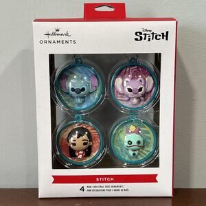 Disney Lilo And Stitch 4 Mini Ornaments Hallmark Christmas Holiday Ornament